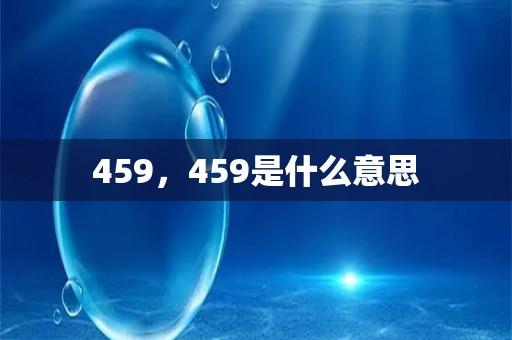 459，459是什么意思