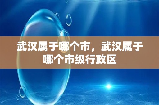 武汉属于哪个市，武汉属于哪个市级行政区